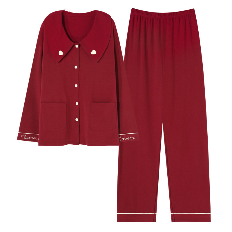 思馨坊情侣睡衣女春秋纯棉长袖红色新婚结婚男士家居服本命年套装,淘宝优惠券,粉丝福利购,淘宝优惠卷