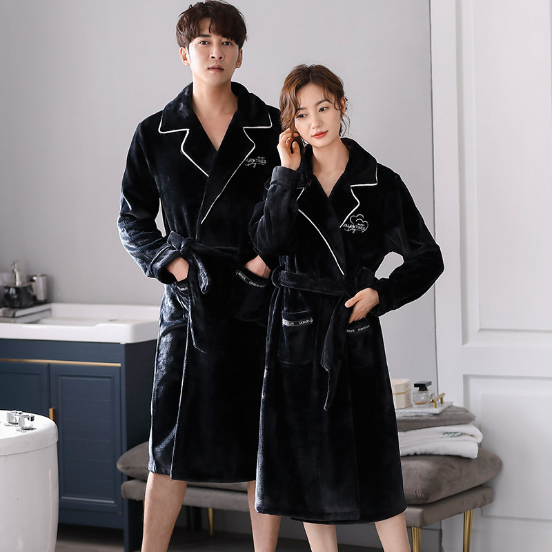 思馨坊情侣睡衣女秋冬季加厚性感大码珊瑚绒浴袍男长款法兰绒晨袍,淘宝优惠券,粉丝福利购,淘宝优惠卷