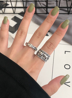 复古日韩风泰银ins学生食指环