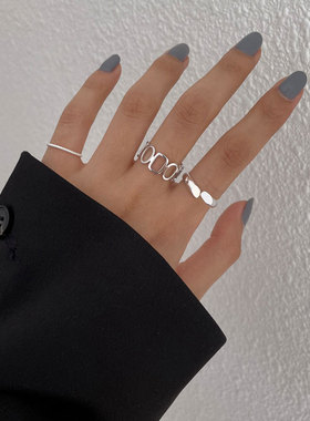 纯银日韩风小众学生食指环