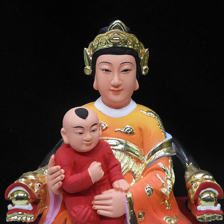 送子娘娘神像 送子娘娘 求子 彩色树脂十二老母 16寸注生娘娘佛像