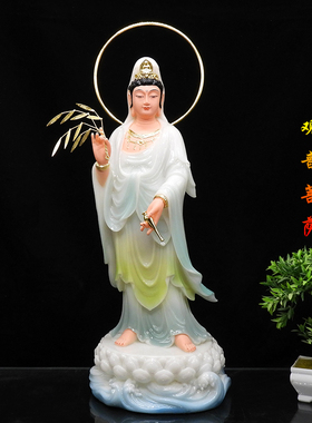 汉白玉西方三圣佛像19寸