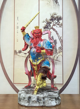 王灵官神像树脂沙金护火王