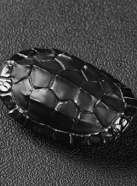 新疆和田玉墨青玉龟壳手把件