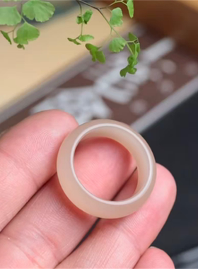 天然新疆原石和田玉糖玉戒指指环