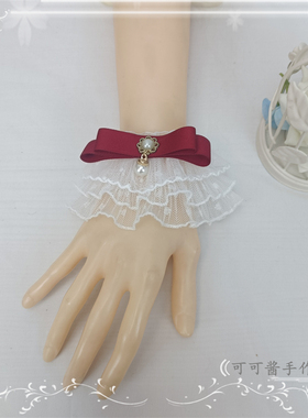 蕾丝花卉蝴蝶结手袖女