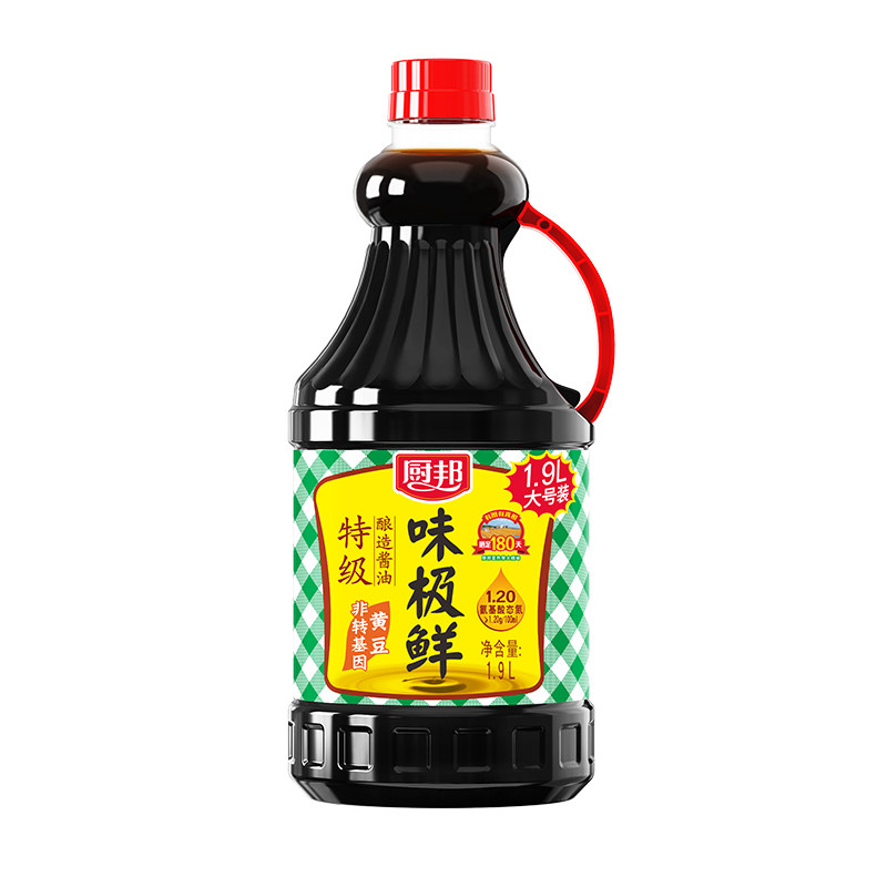 厨邦味极鲜酱油1.9L特级生抽特级酿造生抽酱香炒菜酱油增鲜传统