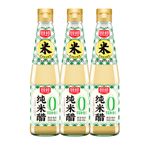 厨邦零添加纯米醋420ml*3酿造食醋制品厨房调味料 - 图3