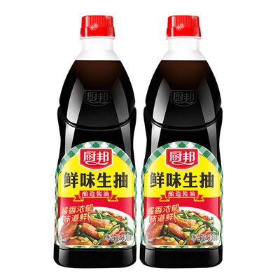 厨邦鲜味生抽900ml*2酿造酱油炒菜家用凉拌火锅调味料点蘸提鲜