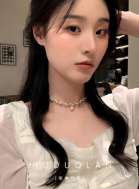 珍珠人像项链2022年新款潮