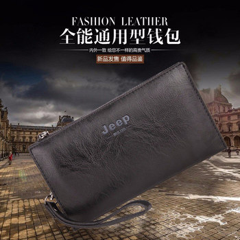 ກະເປົ໋າເງິນຜູ້ຊາຍໃຫມ່ trendy ຍາວ zipper wallet grab bag ໄວຫນຸ່ມເກົາຫຼີ retro wallet ຖົງໂທລະສັບມືຖື