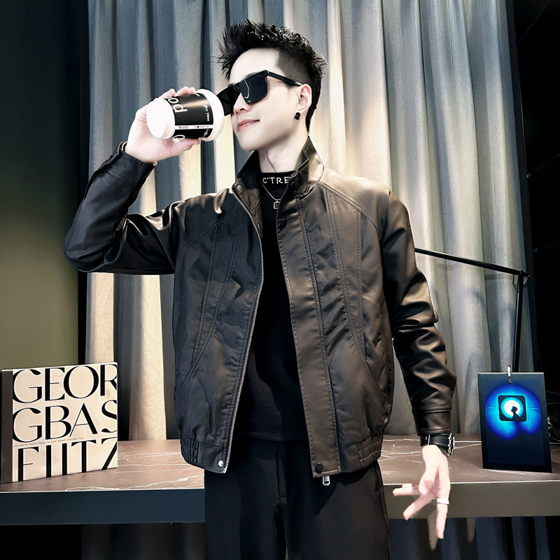 痞帅皮衣男士今年流行立领夹克2025新款爆款秋冬装高级感加厚外套,淘宝优惠券,粉丝福利购,淘宝优惠卷