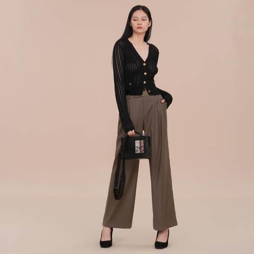 XG/雪歌通勤简约休闲裤女25春装新款宽松显瘦直筒裤XK102013A543 - 图0