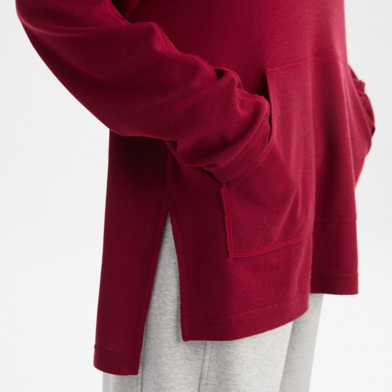 【新品】ZUCZUG 素然 26春女士简约红色柔软羊毛针织布带帽T恤,淘宝优惠券,粉丝福利购,淘宝优惠卷