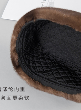 宾雅图男士护耳保暖冬季貂皮帽子