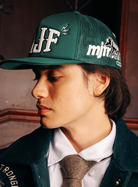 顽童MJFRESH Togo系列绿色刺绣帽子百搭老帽男女款美式复古鸭舌帽