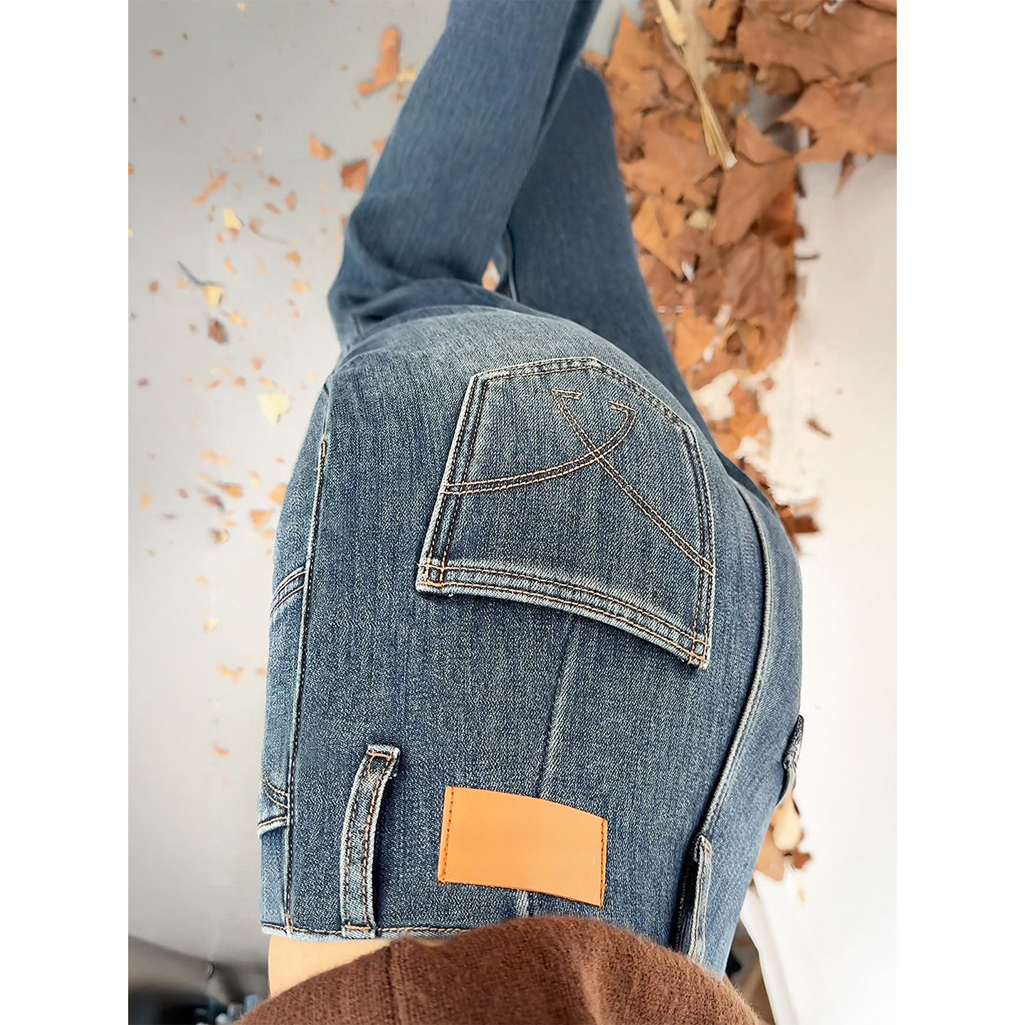 复古蓝微喇牛仔裤女秋冬新款大码胖妹妹mm高腰遮胯显瘦直筒喇叭裤,淘宝优惠券,粉丝福利购,淘宝优惠卷