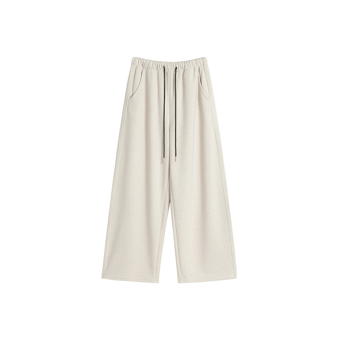 慵懒感米杏色毛呢阔腿裤女秋冬新款胖妹妹mm高腰宽松显瘦休闲裤子,淘宝优惠券,粉丝福利购,淘宝优惠卷