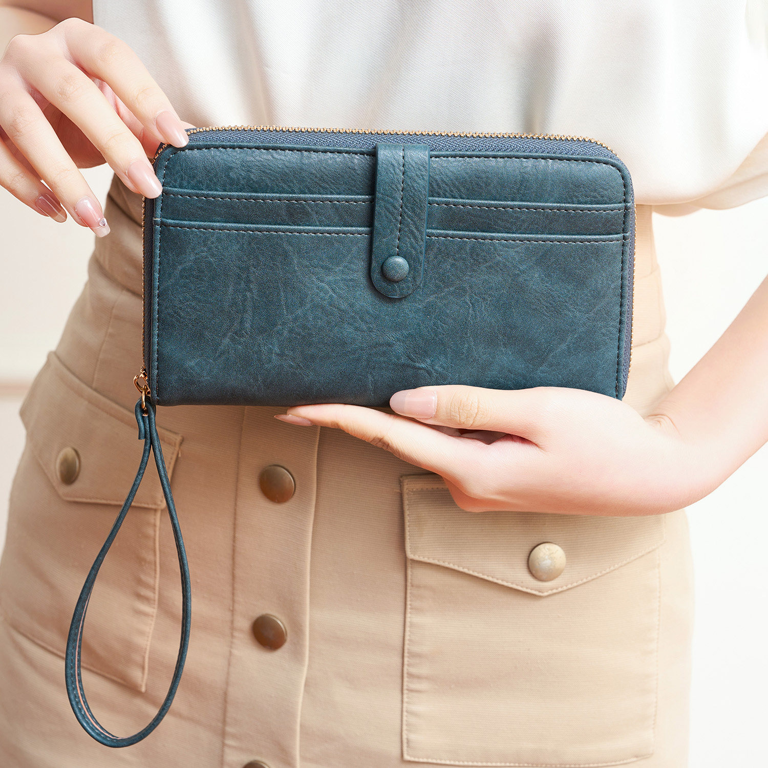 米印女士风琴长款钱包时尚新款多功能复古大容量女士钱夹手拿包,淘宝优惠券,粉丝福利购,淘宝优惠卷