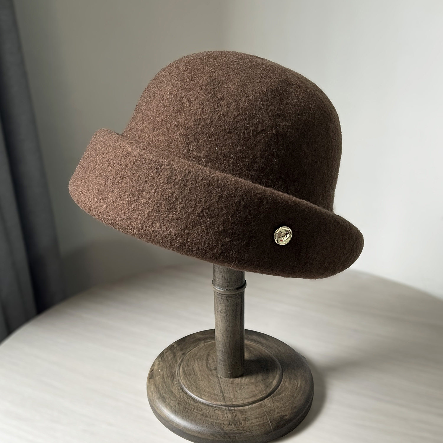 卷边羊毛礼帽女秋冬保暖法式名媛气质盆帽复古显脸小千金渔夫帽子,淘宝优惠券,粉丝福利购,淘宝优惠卷