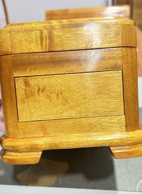 金丝楠木小叶桢楠水波纹首饰盒实木家居卧室摆件珠宝盒收纳盒礼品