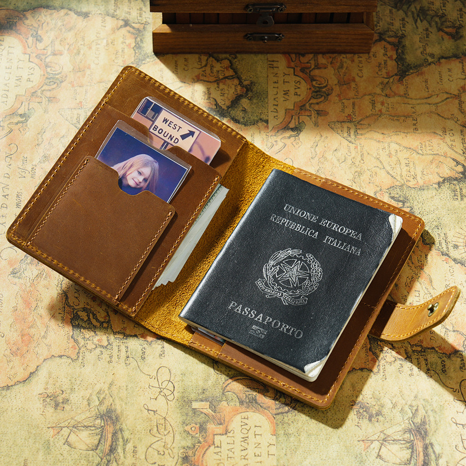护照保护套高级护照随身包机票夹旅行证件包真皮护照夹卡包签证包-图0