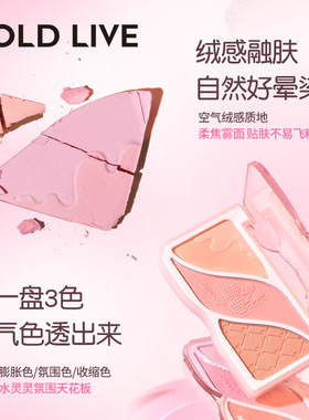 小情绪三色腮红修容一体盘