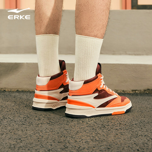 无双鸿星尔克板鞋新年款运动鞋2025秋季新品男鞋高帮滑板鞋休闲鞋 - 图0