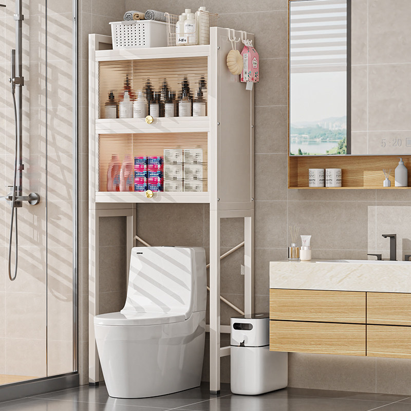 滚筒洗衣机上方置物架收纳柜落地洗漱台厕所浴室空隙带柜门置物架,淘宝优惠券,粉丝福利购,淘宝优惠卷