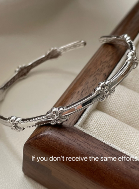 S925银鸢尾花皇冠手镯2025新款重工精致时尚简约手环竹节小众设计