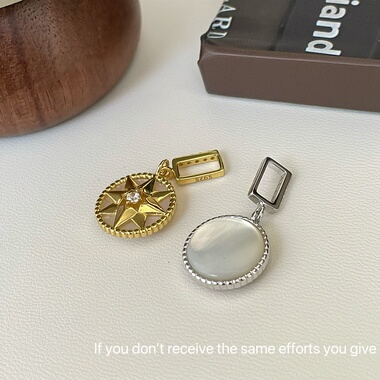 S925纯银八芒星罗盘吊坠项链女小众设计高级感轻奢时尚百搭