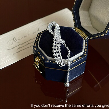 S925纯银抽拉软链条戒指ins小众设计简约百搭可调节食指戒个性