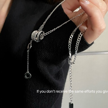 s925纯银轻奢路路通圆环小蛮腰毛衣链高级百搭流苏项链小众设计