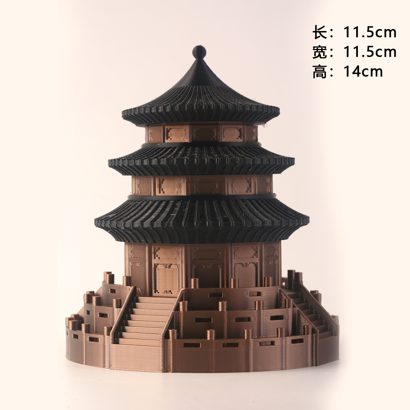 3D打印建筑模型成品 迷你双层四角亭造景小摆件 中式模型建筑打印 - 图3