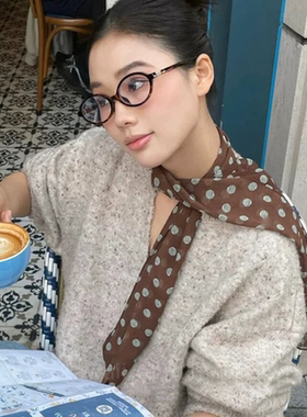 法式浪漫波点长条丝巾