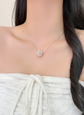 unbeaten珍珠花球锁骨链女款