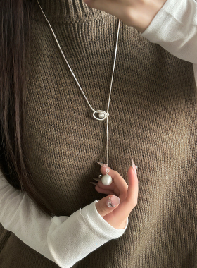 unbeaten虎眼石几何抽拉毛衣链