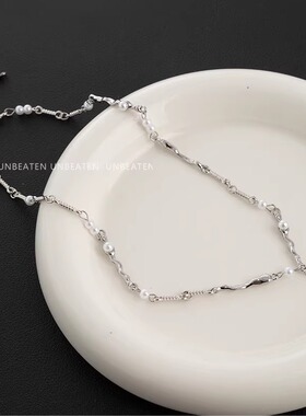 轻奢小众设计感水滴珍珠项链女