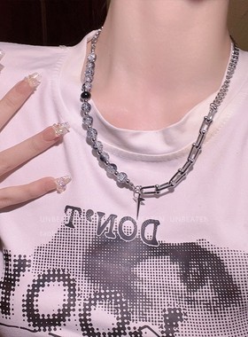 小众高级感四芒星冰裂珠拼接项链