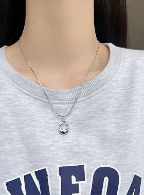 unbeaten镂空水滴吊坠钛钢项链女