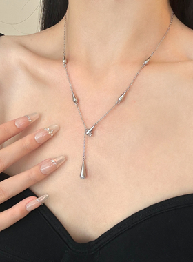 2025新款金属水滴锆石锁骨链