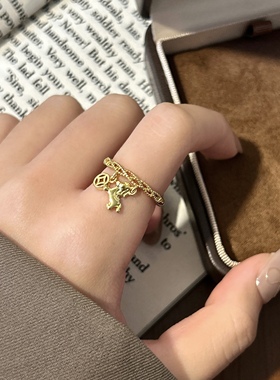 金色马上有钱开口可调戒指