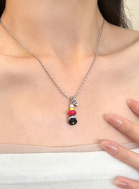 许愿塔彩色天然石串珠项链