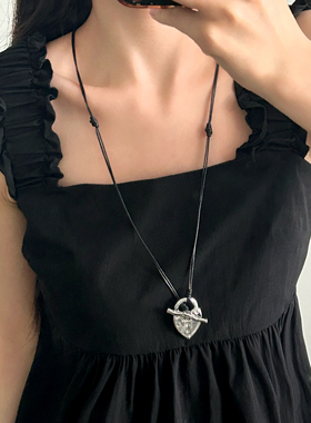 2025新款爱心锁蛇骨链长款项链