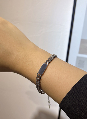 unbeaten方牌古巴手链男钛钢手链