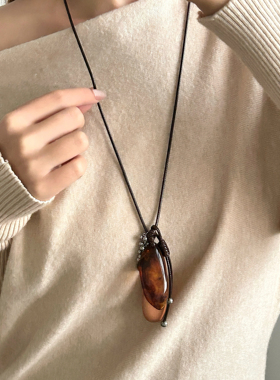 复古美拉德串珠木质项链