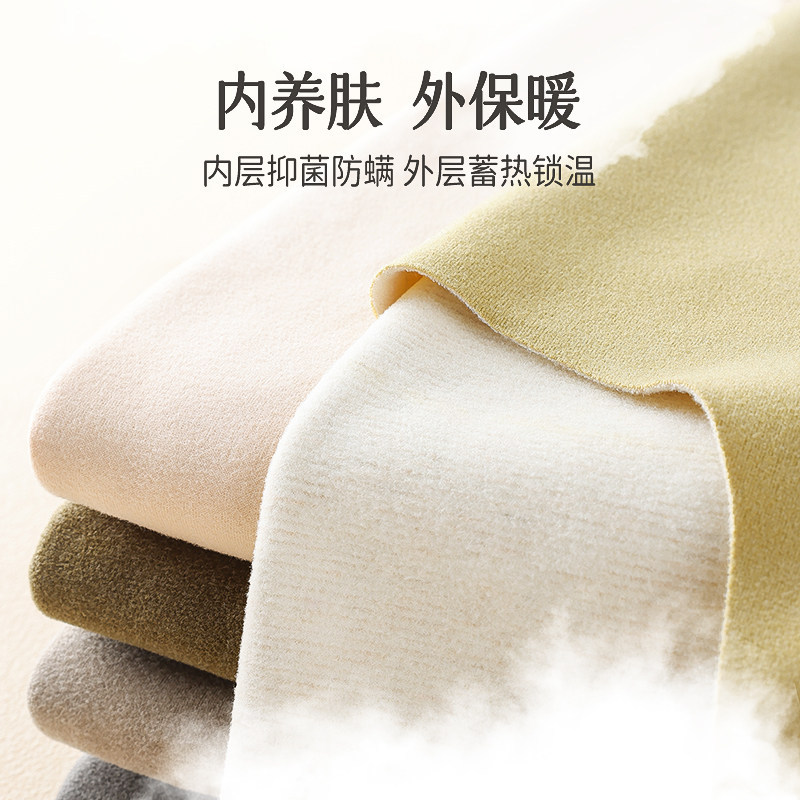 Q山羊绒保暖内衣女士加绒加厚德发热无痕内穿打底上衣秋衣秋裤 德羊实拍商品图