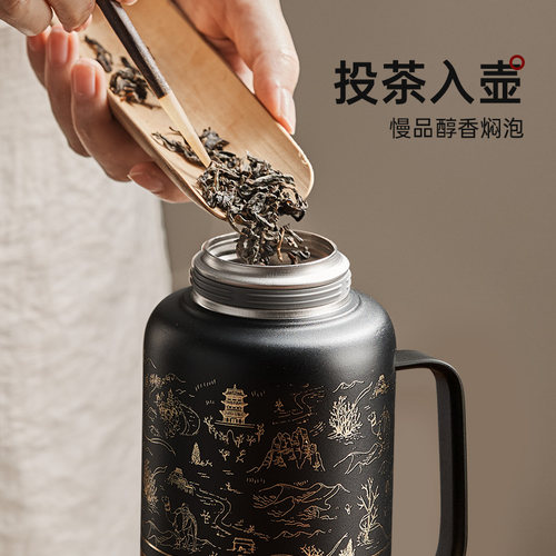 格丽思GREENIS纯钛保温壶家用大容量泡焖茶壶传世壶水壶机械测温 - 图3