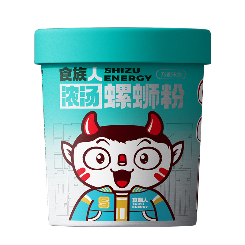 食族人酸辣粉浓汤螺蛳粉桶装免煮冲泡粉丝非油炸方便速食粉丝米线