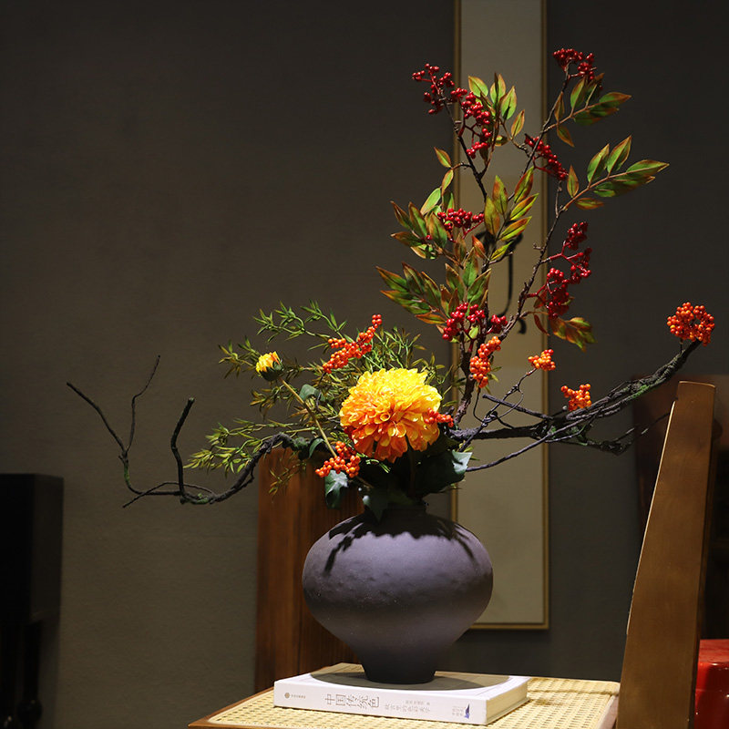宋代美学陶瓷花瓶禅意新中式摆件民宿酒店高级插花玄关家居装饰品,淘宝优惠券,粉丝福利购,淘宝优惠卷